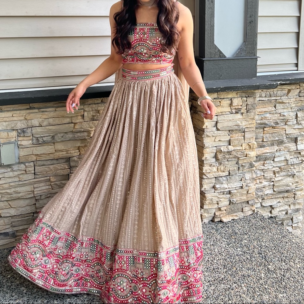Mirror work lengha